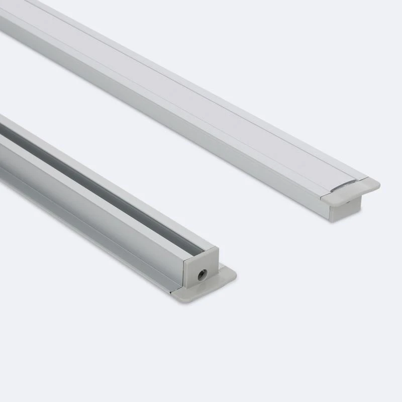 Perfil Aluminio Empotrable para Techo con Clips para Tiras LED hasta 12 mm