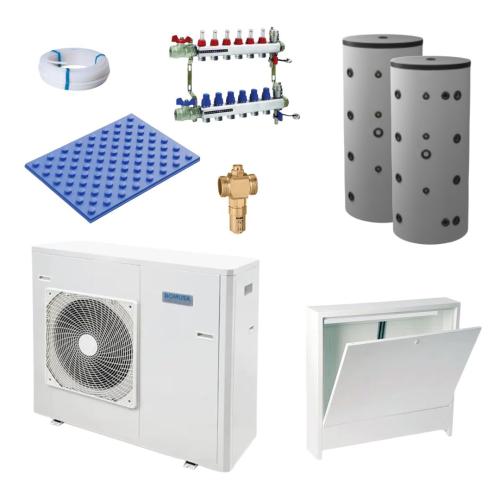 Kit Aerotermia con Suelo Radiante Domusa Dual Clima 6R 6kW R32 para 100m2