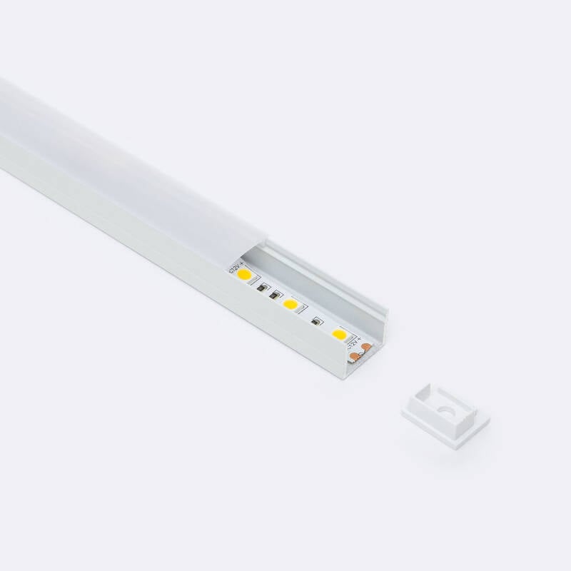 Perfil Aluminio Superficie para Tira LED hasta 15 mm