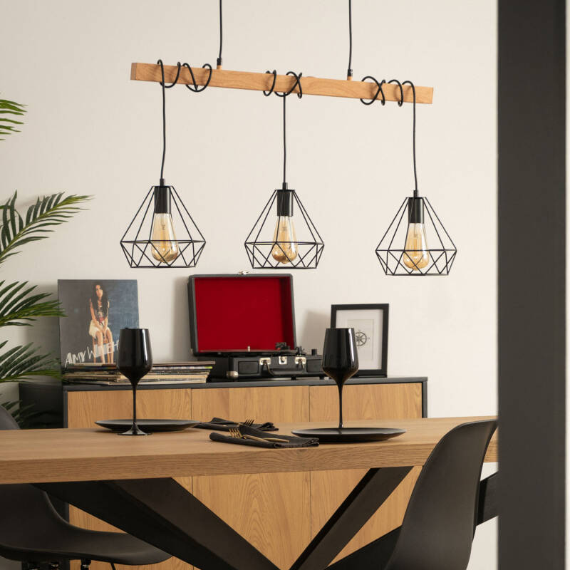 Lámpara Colgante Metal Sardo 3 Focos
