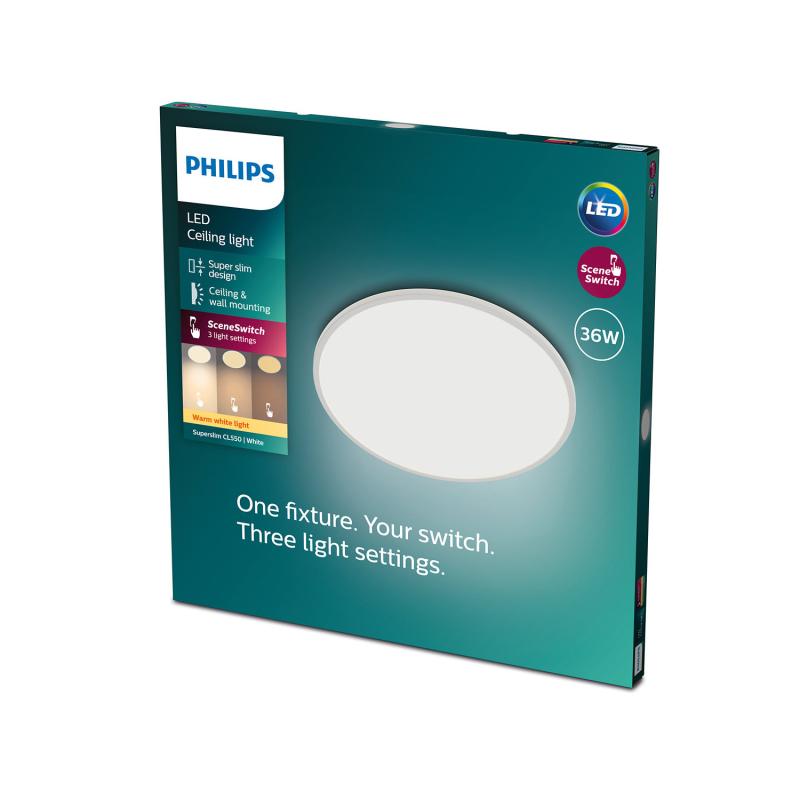 Plafón LED 18W PHILIPS CL550 SuperSlim IP44 Regulable 3 Niveles