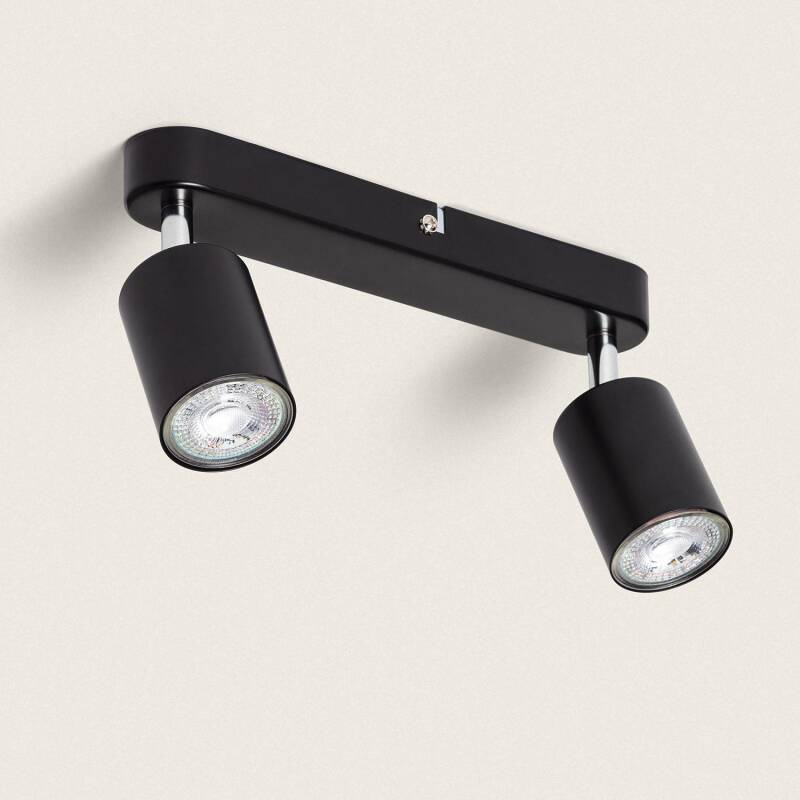 Lámpara de Techo Orientable Metal 2 Focos Albus Black Large