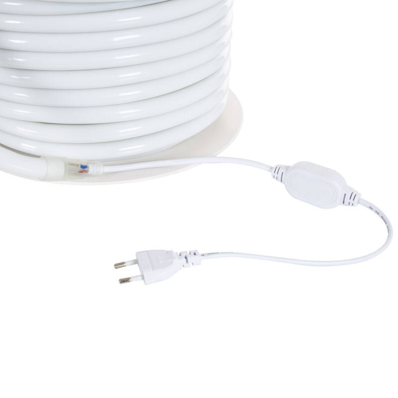 Tira LED Neón Regulable 220V BOBINA 50m Amarillo Circular 360 9W/m Corte 100cm IP67