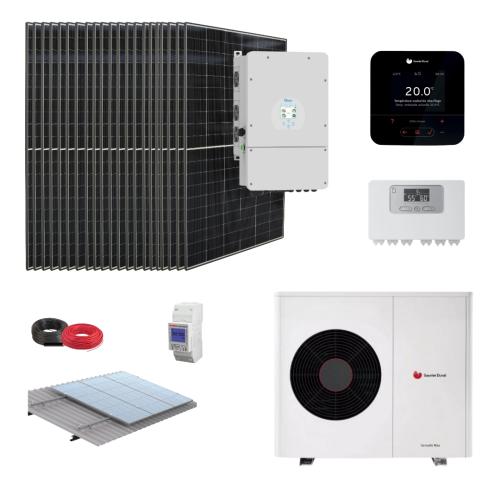 Kit Aerotermia con Placas Solares Deye 10kW con bomba de calor Genia Air Max 6 Inalámbrico 7,8kW