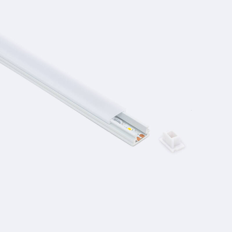 Perfil Aluminio Superficie 2m para Tira LED hasta 8 mm