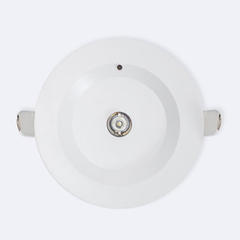 Luz Emergencia LED Empotrable 120lm No Permanente Circular Corte Ø95 mm Blanco