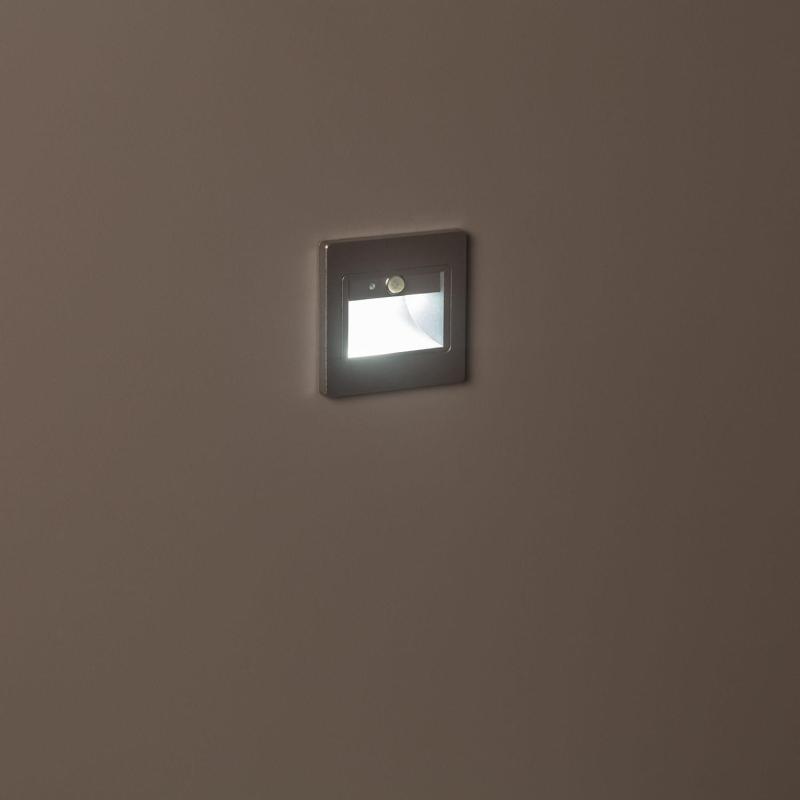 Baliza de Pared LED 1.5 W Empotrable con Sensor PIR Bark Gris
