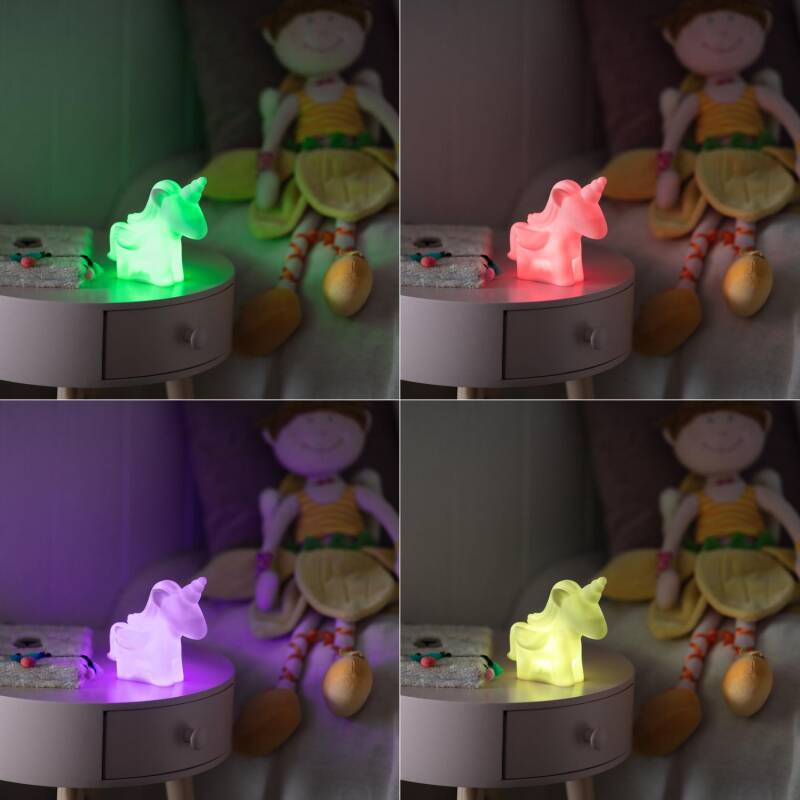 Luz Quitamiedos LED Infantil Unicornio RGB a Pilas
