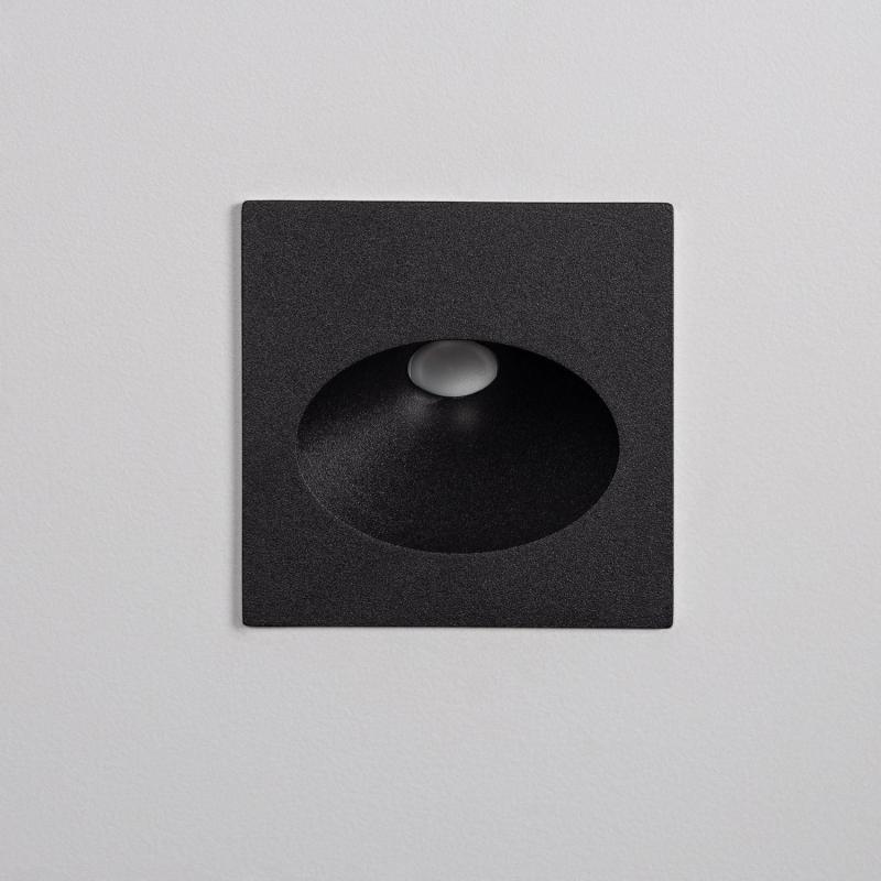 Baliza Exterior LED 3W Empotrable Pared Cuadrado Negro Coney