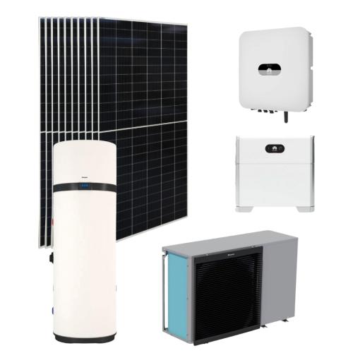 Kit Aerotermia Placas Solares 6kW Huawei con Bomba de Calor 12,5kW Daikin y ACS 300L HTW