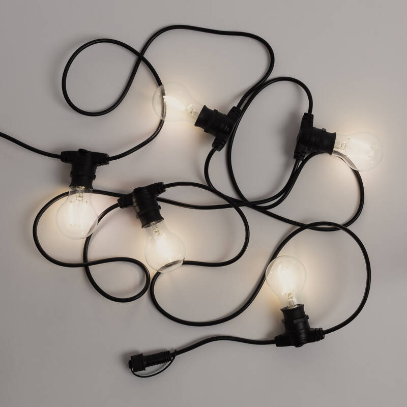 Guirnalda Exterior con Bombillas LED B22 Filamento G95 5m IP44 Negro