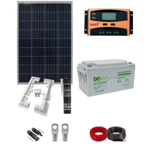Kit Placa Solar Camper 100W con Batería DC Solar