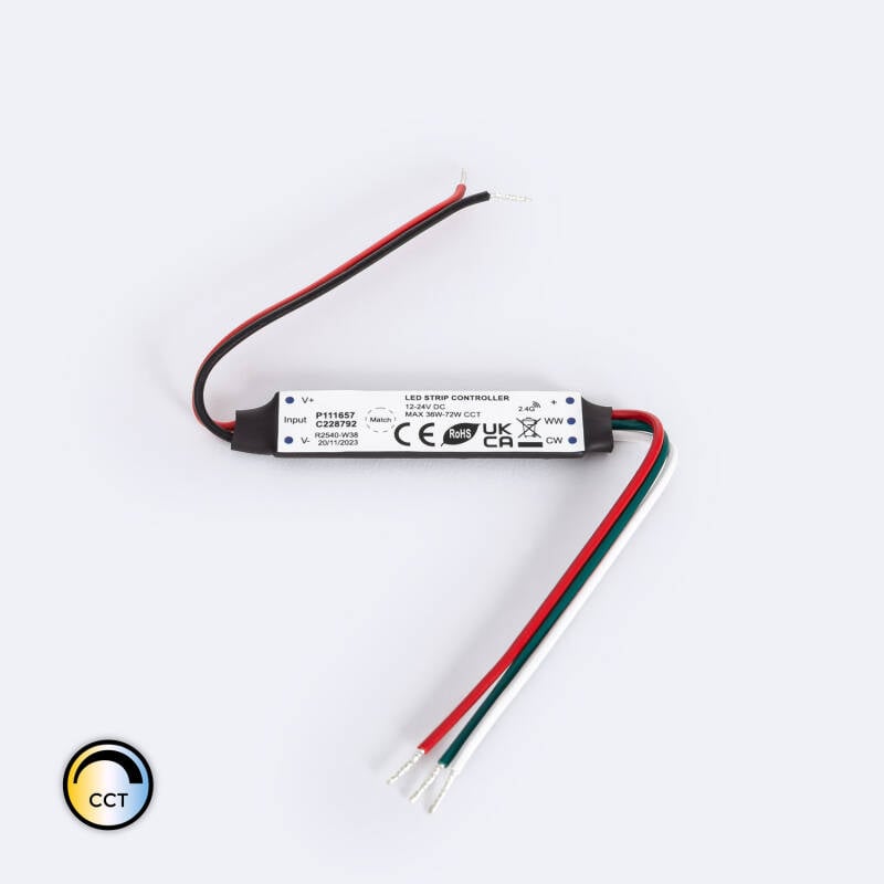 Controlador Tira LED Monocolor/CCT 12-24V SKYDANCE V2-W Compatible con Mando RF