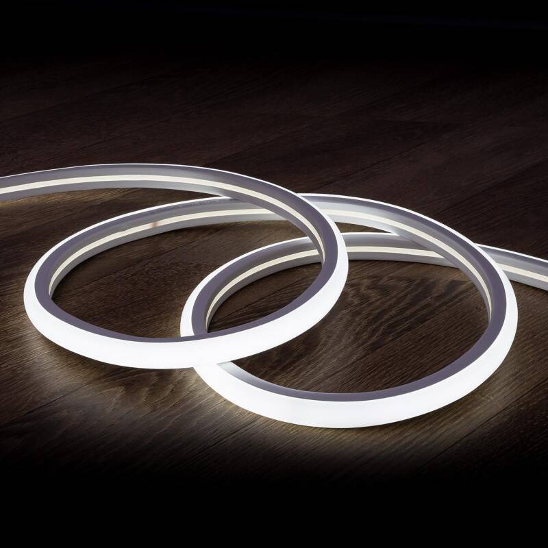 Tira LED Neón Regulable 220V Blanco Frío Semicircular 180 7.5W/m Corte 100cm IP67 a Medida
