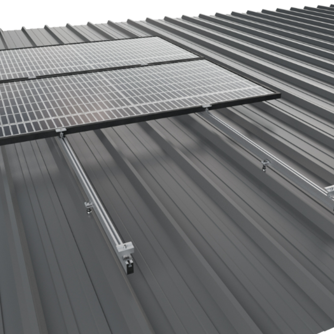 Estructura Coplanar Con Carril Continuo para cubierta para 6 Paneles Solares 01.1V6-A