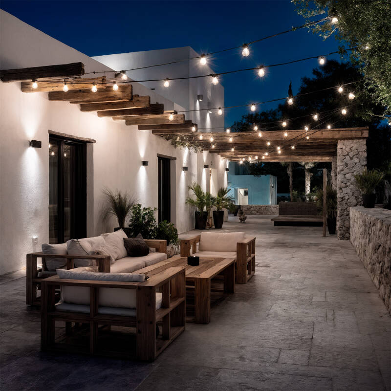 Guirnalda Exterior con Bombillas LED B22 Filamento G95 5m IP44 Negro