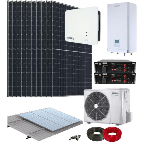 Kit Aerotermia con Placas Solares 6kW Tensite con Bomba de Calor 4kW Midea y material de instalación