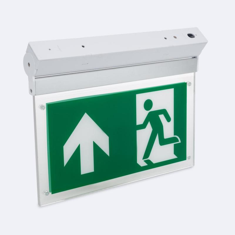 Luz Emergencia LED Superficie 60lm Permanente/No Permanente con Cartel Doble Cara