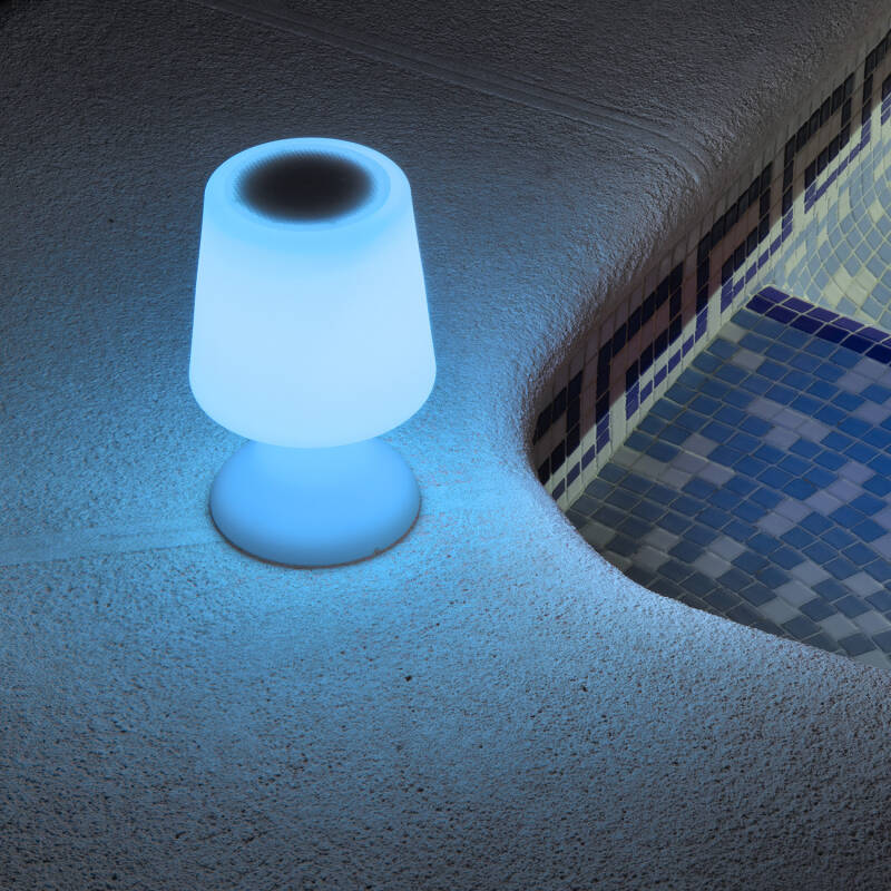 Lámpara de Mesa Exterior LED RGBW Portátil con Altavoz Bluetooth y Batería USB Recargable Uyoga