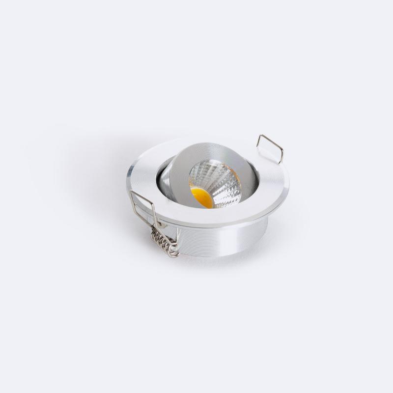 Foco Downlight LED 1W Circular COB CRI90 Corte Ø 45 mm Silver