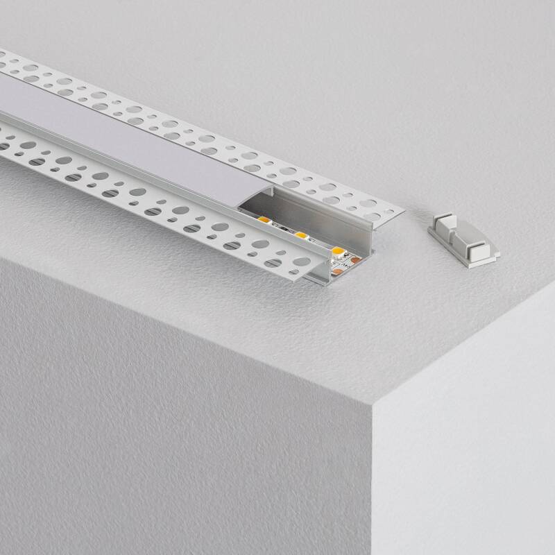 Perfil Aluminio Integrado en Escayola/Pladur para Tira LED hasta 20 mm