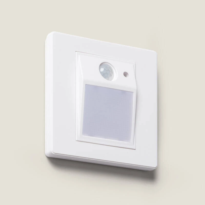 Baliza de Pared LED Empotrable con Sensor PIR y Crepuscular Olite para Caja Universal
