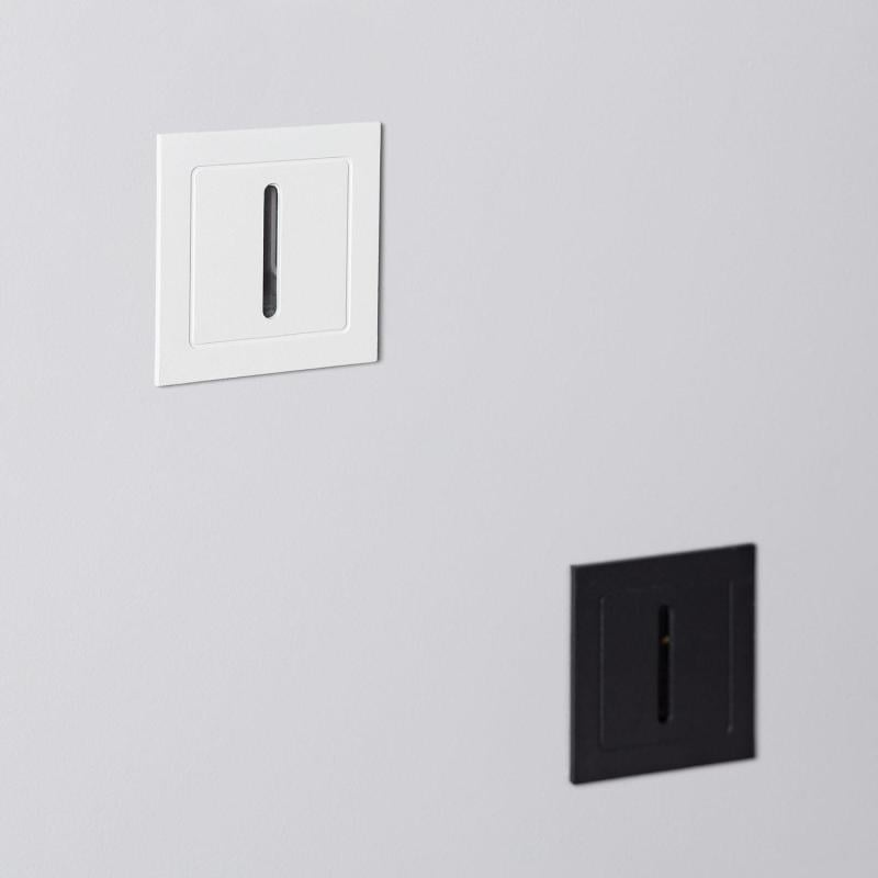 Baliza Exterior LED 3W Empotrable Pared Negro Lineal Wabi