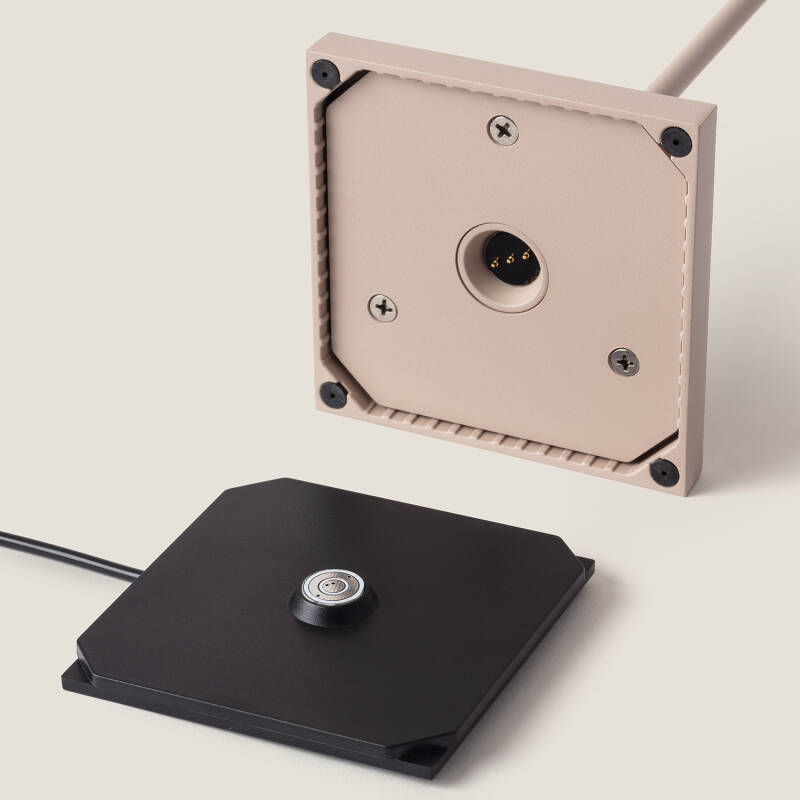 Lámpara de Mesa LED Portátil Exterior con Batería USB Recargable Metal y Ratán Medinilla