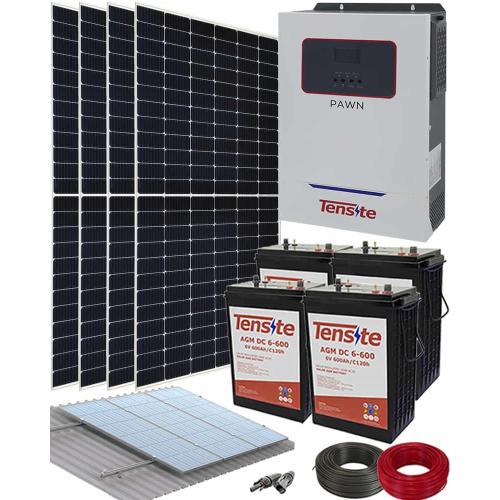 Kit Solar Vivienda Aislada 3000W 24V 6400Whdia