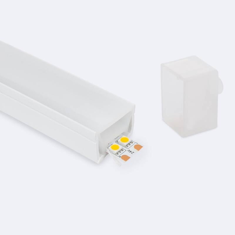 Perfil Neón SFLEX 30x20 Superficie/Empotrable Curva Vertical para Tira LED IP20 hasta 17,5 mm