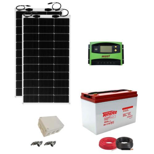Placas Solares Flexibles 400W con Batería GEL 150Ah