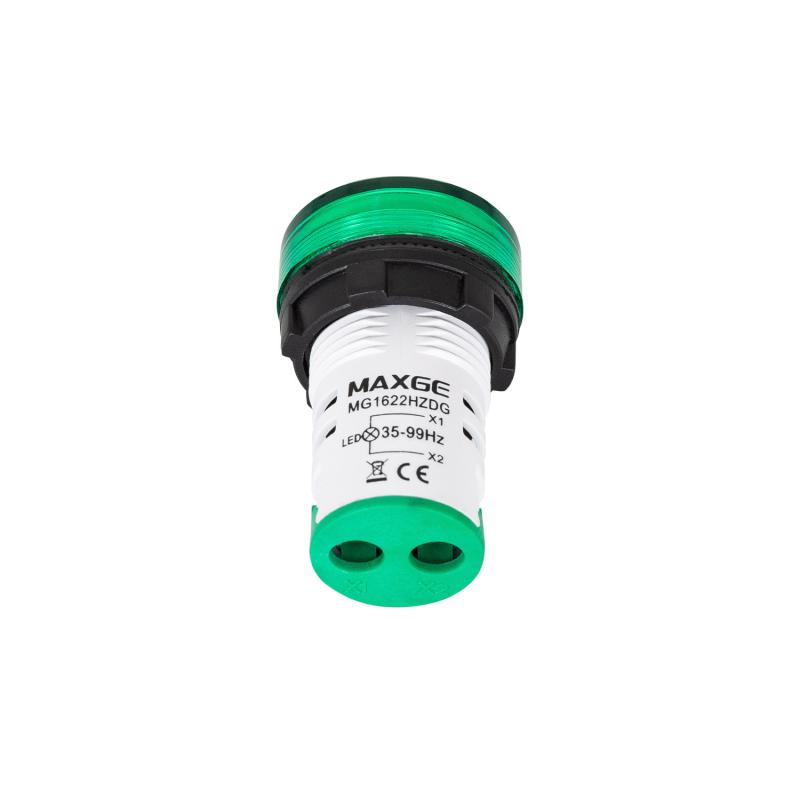 Testigo Luminoso MAXGE con Frecuencímetro 35-99 Hz Ø22mm