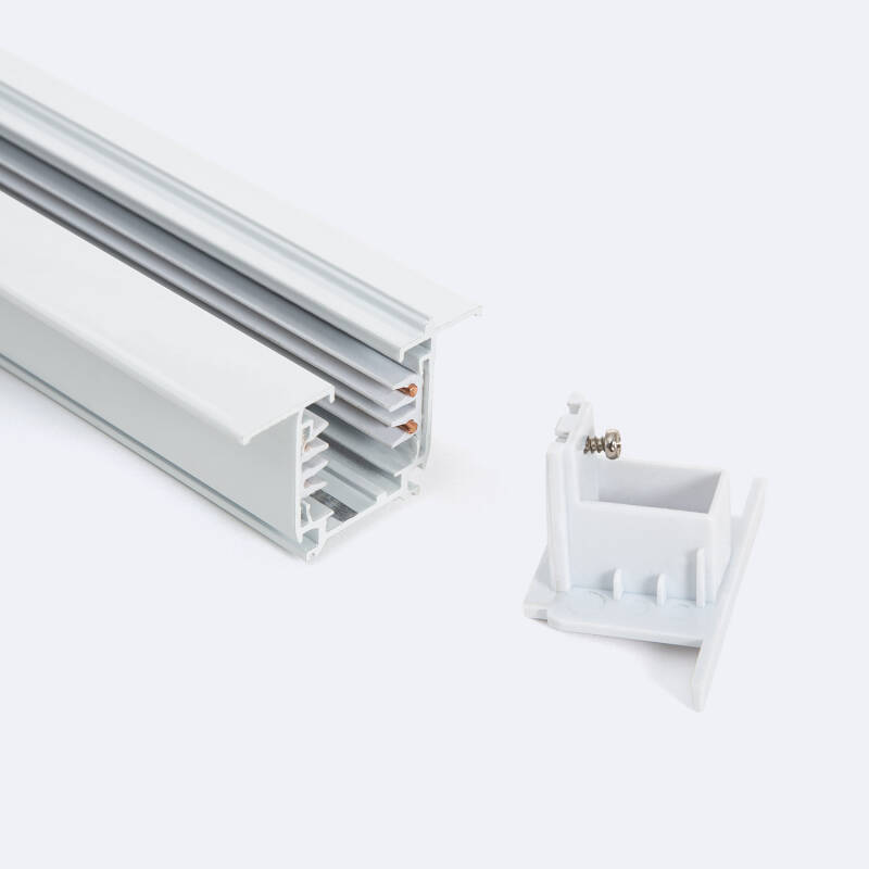 Carril Trifásico Empotrable Aluminio para Focos LED 1 Metro