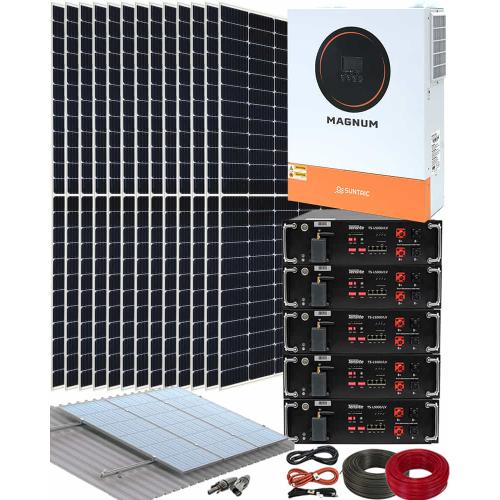 Kit Paneles Solares Fotovoltaica Aislada 11kW Magnum con 25kwh Litio y 50kwhdia