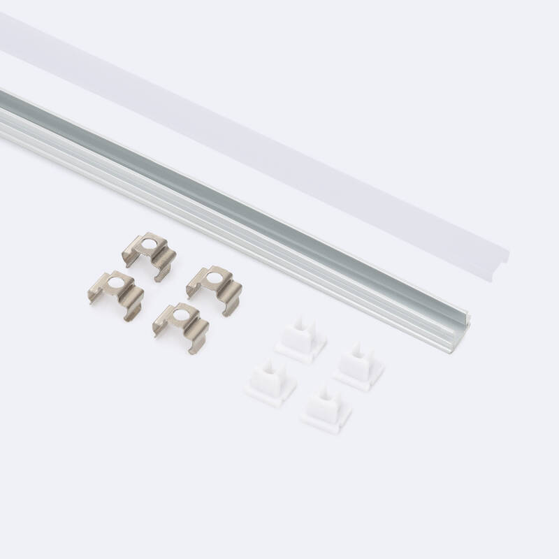 Perfil Aluminio Superficie 2m para Tira LED hasta 6 mm