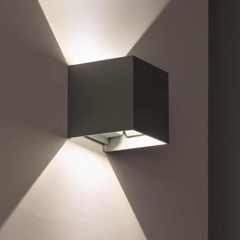 Aplique de Pared Exterior LED 6W Aluminio Iluminación Doble Cara Eros Gris