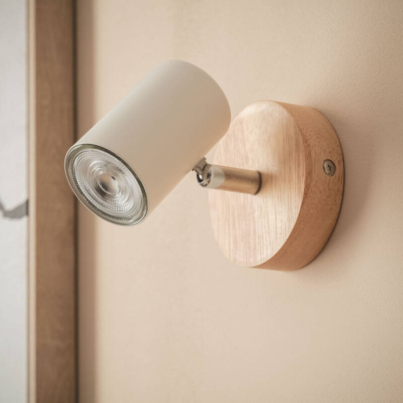 Lámpara de Techo Orientable Madera 1 Foco Olmo