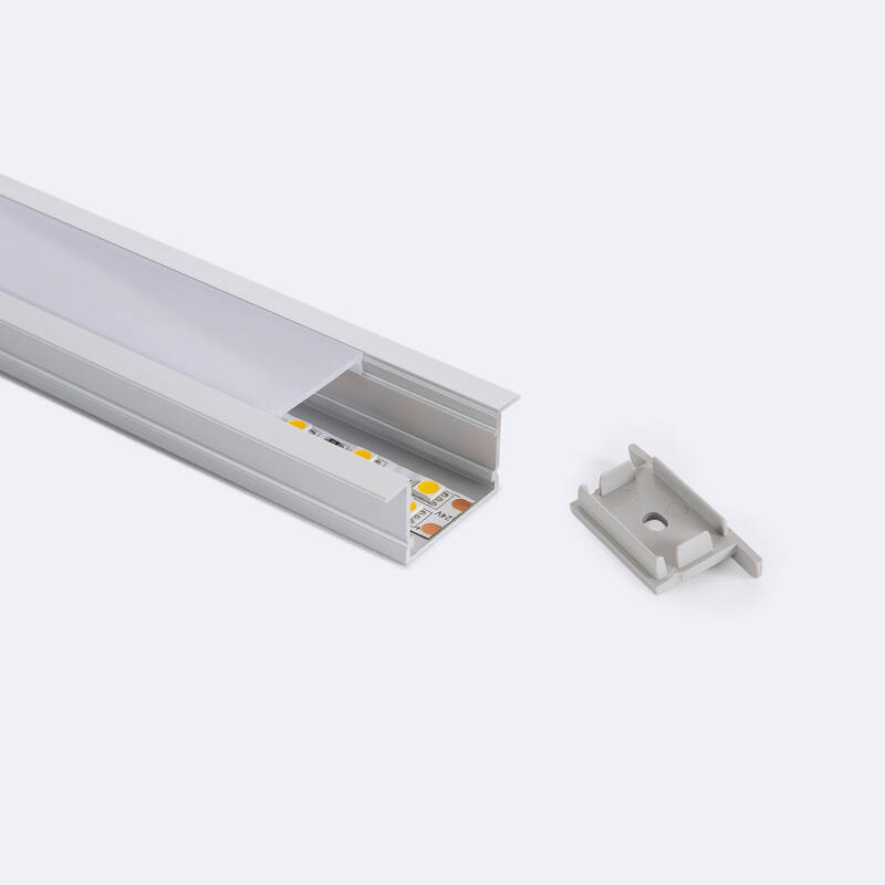 Perfil Aluminio Empotrable para Tiras LED hasta 25 mm
