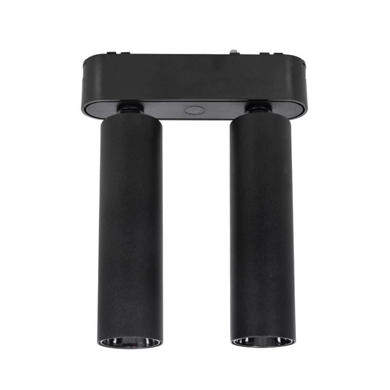 Foco Carril LED Magnético 25mm SuperSlim Doble 14W 48V Negro