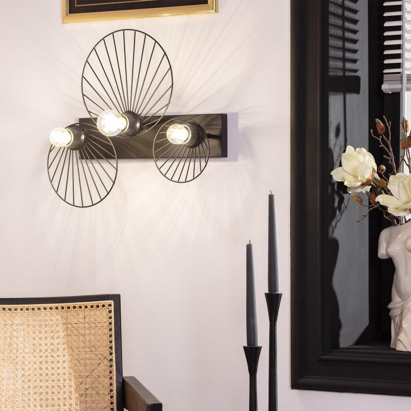 Aplique de Pared de Metal 3 Focos Kibanda Koto