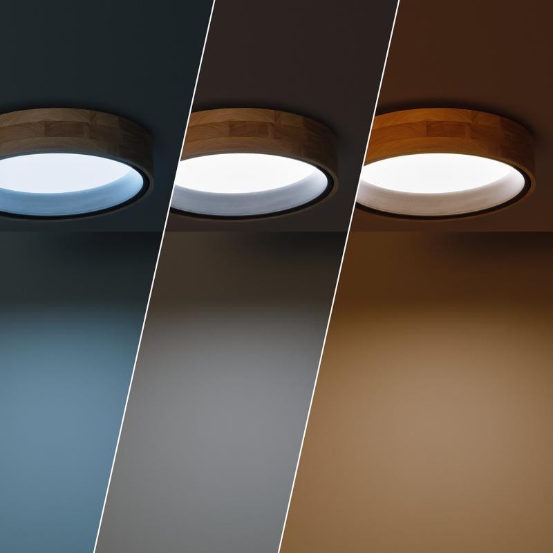 Plafón LED 15W Circular Madera Ø370 mm CCT Seleccionable Dari