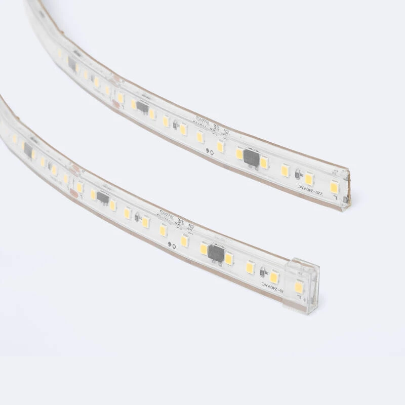 Tira LED Regulable 220V SMD Autorrectificada 120 LED/m 17W/m 2040lm/m SILICONE FLEX IC-2P Ancho 12mm Corte 10cm IP65 a Medida