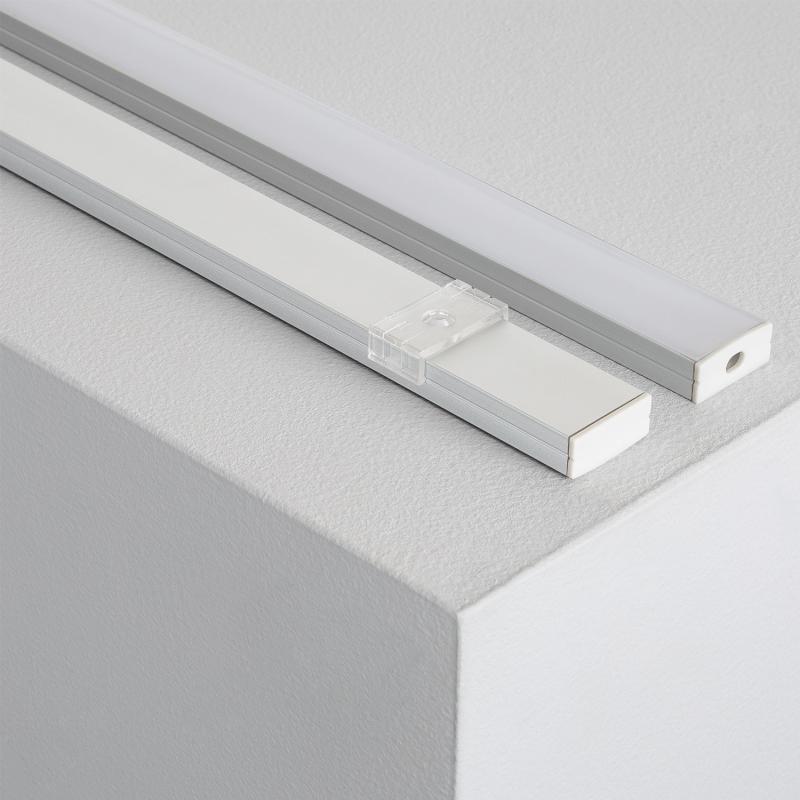 Perfil Aluminio Superficie 2m para Tira LED hasta 20 mm