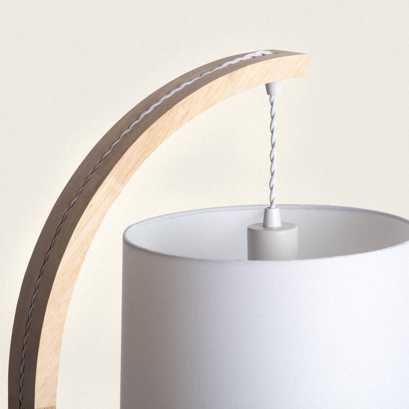 Lámpara de Pie Madera y Textil Haakon