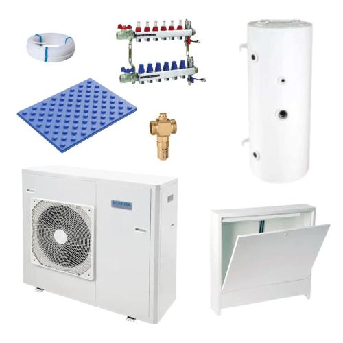 Kit Aerotermia con Suelo Radiante Domusa Dual Clima 12R 12kW R32 para 150m2