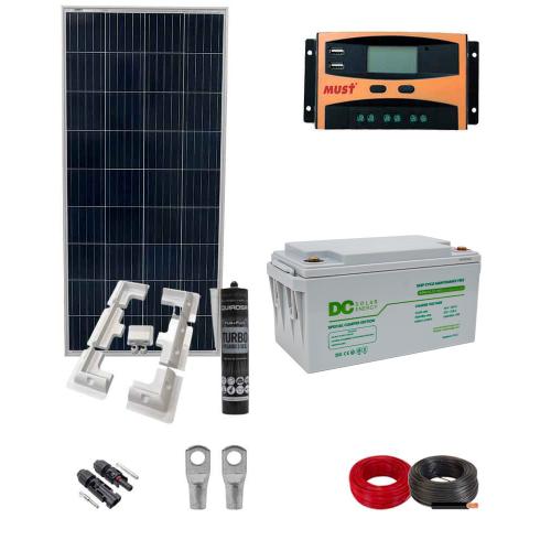 Kit Instalación Placa Solar Camper 160W con batería DC Solar