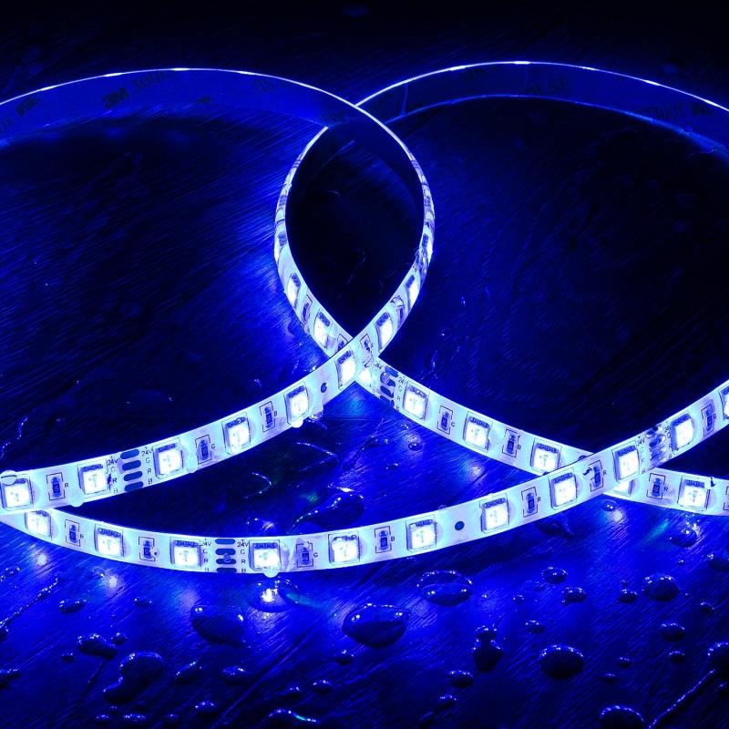 Tira LED 24V RGB SMD 60 LED/m 5m 10W/m Ancho 10mm Corte 10cm IP65