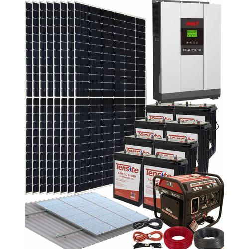 Kit Solar Vivienda Aislada 5000W 48V con Generador