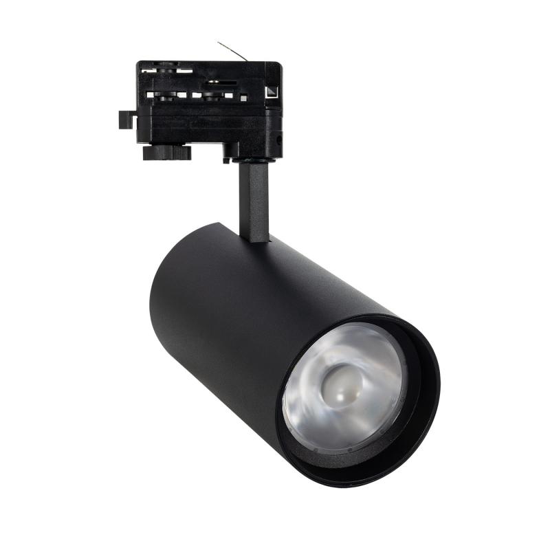 Foco Carril LED Trifásico 30W CCT Seleccionable d'Angelo PHILIPS Xitanium con Óptica Variable Negro