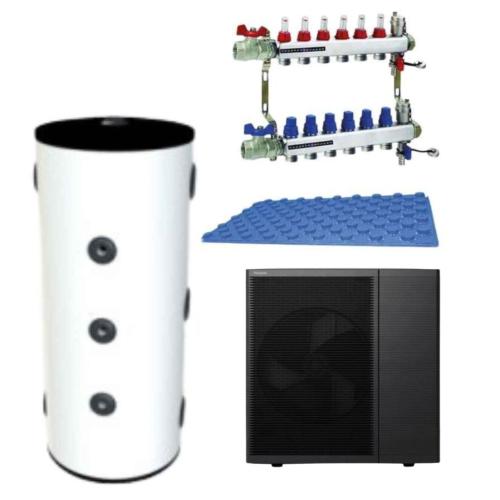 Kit Calefacción Aerotermia con Suelo radiante para 90m2 con Panasonic Aquarea High Performance R290 9kW